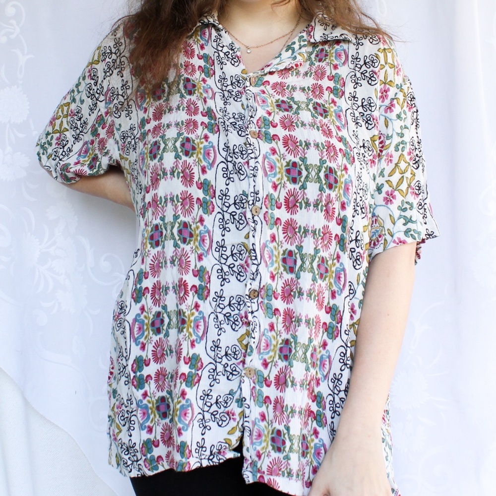 Earthbound Multicolored Bohemian Button Up